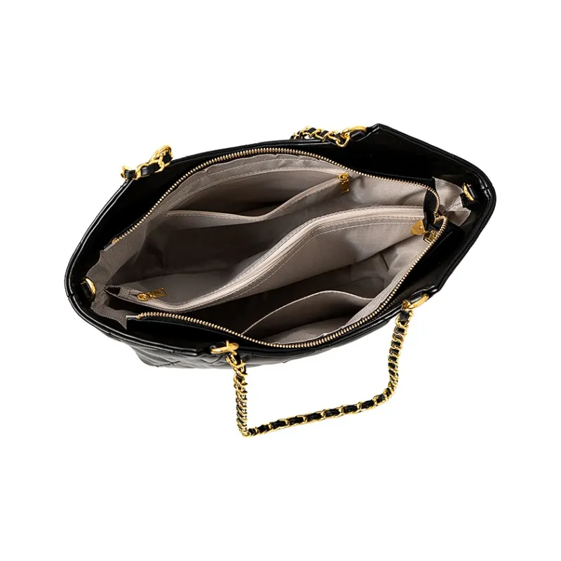 Vigno Synthetic Leather Shoulder Bag Regular Women's Black-5
