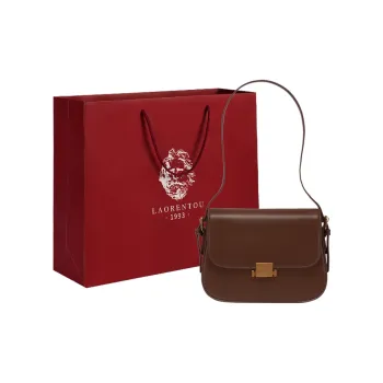 Old Man's Head Cow Leather Patchwork Synthetic Leather Small Square Bag Shoulder Bag Women's Brown