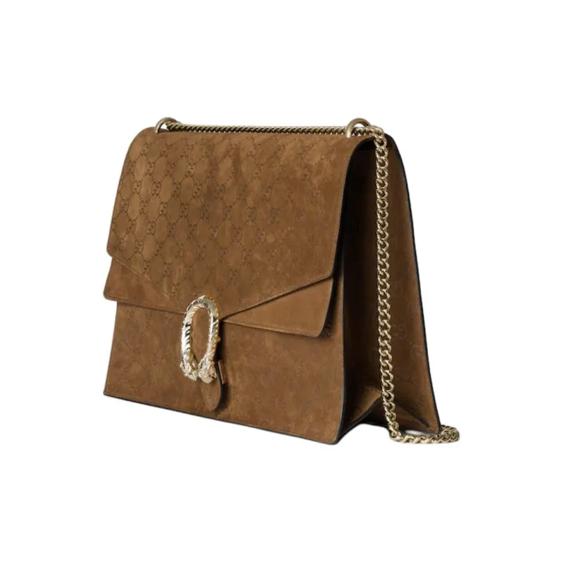GUCCI Dionysus Suede Crossbody Bag, Shoulder Bag Tubas Women's Light Brown-1