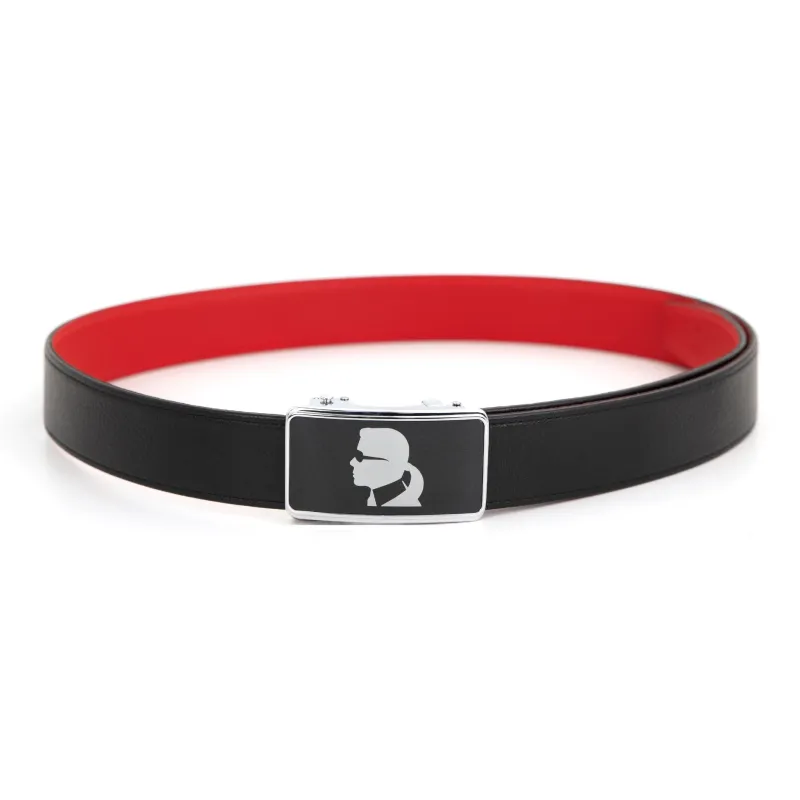 KARL LAGERFELD Cow Leather Belts Unisex Width 34mm-1