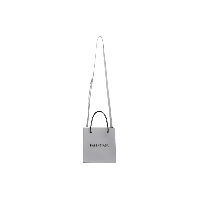 Balenciaga Cow Leather Handbag Extra Mini Unisex Smoke Gray-4