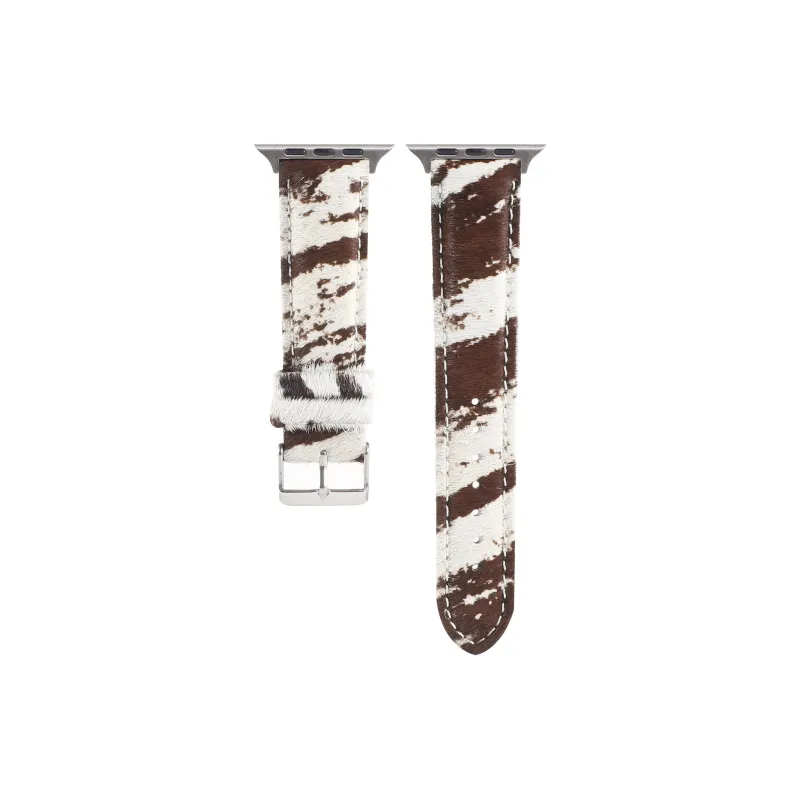 MSSM Apple Compatibility Watch Band 49mm Zebra Print Faux Suede Replacement Leopard Print Wrist Strap Material-6