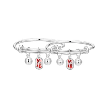 ZHOUBAIFU S999 Fine Silver Bangles Kids'