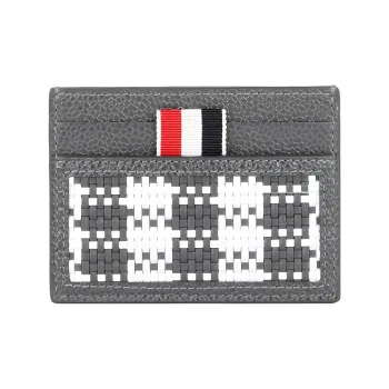 THOM BROWNE Logo Patch Woven Cardholder