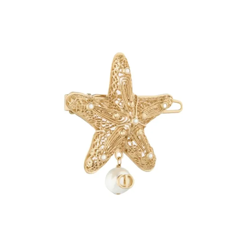 DIOR Copper Alloy Hair Clips Women's Gold-1