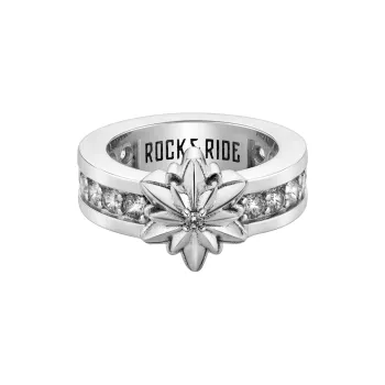 ROCK&RIDE 925 Sterling Silver With White Zircon Inlaid Rings Unisex