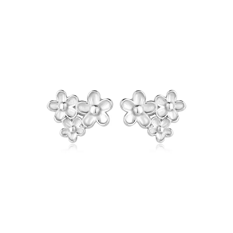 2801 999 Fine Silver Stud Earrings Women's-0