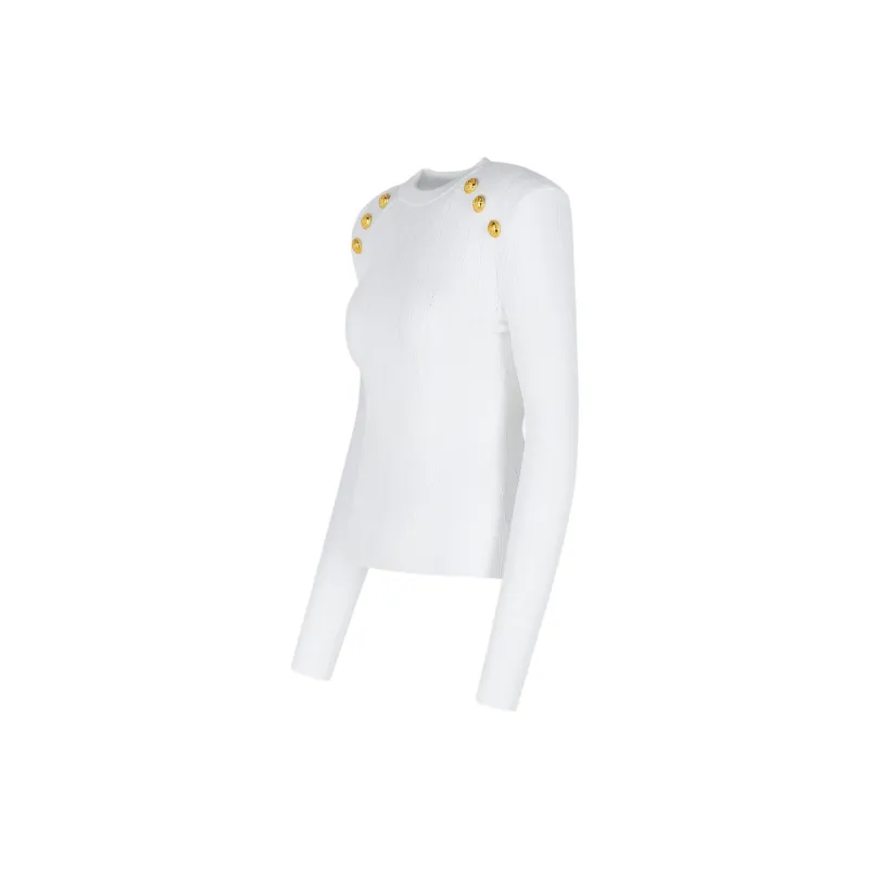 BALMAIN Button Embellished Knitted Jumper-2