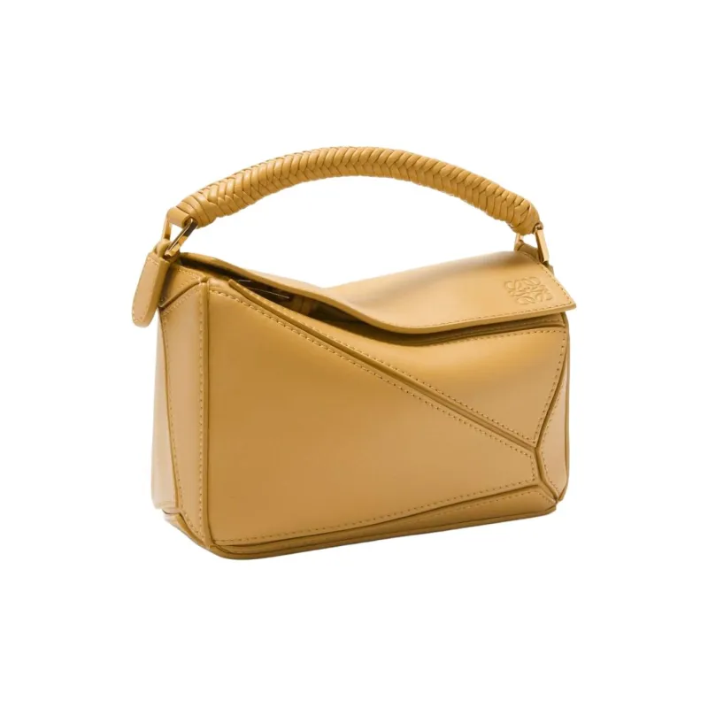 LOEWE Puzzle Soft Calfskin Shoulder Bag Crossbody Bag Handbag Mini Women's Sahara Color-2