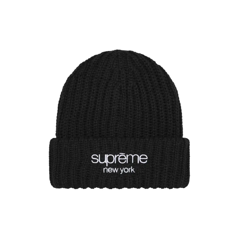 Supreme Classic Logo Chunky Ribbed Beanie-0
