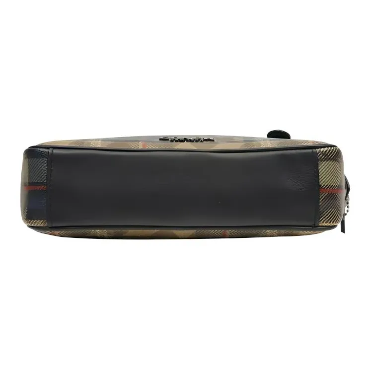 COACH Graham Canvas With Leather Shoulder Bag, Crossbody Bag Trumpets Men's Black Multicolor-3