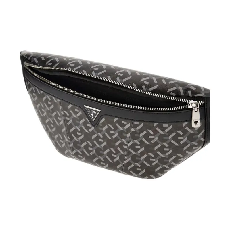 GUESS Polyurethane One Shoulder Crossbody Fanny Pack Regular Men's Black-2