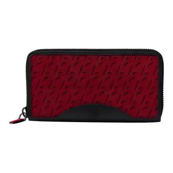 CL LUBOTING Calfskin Wallet Men's Black/Red