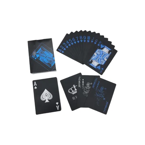 Imono Black Plastic Plate Abrasion Resistant Durable PVC Plastic Creative Blue Red Anti Scratch Home Party Poker Cards