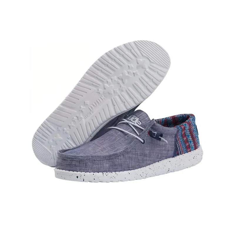 Heydude Men's Casual Shoes Men Low Top Denim Panel-4