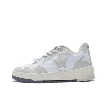 QIAODAN Anti Slip Wear Resistant Low Top Skateboard Shoes Women's White Gray