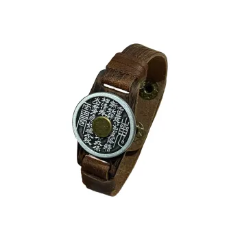 JIBAINANXI Copper Alloy Leather Wristbands Unisex