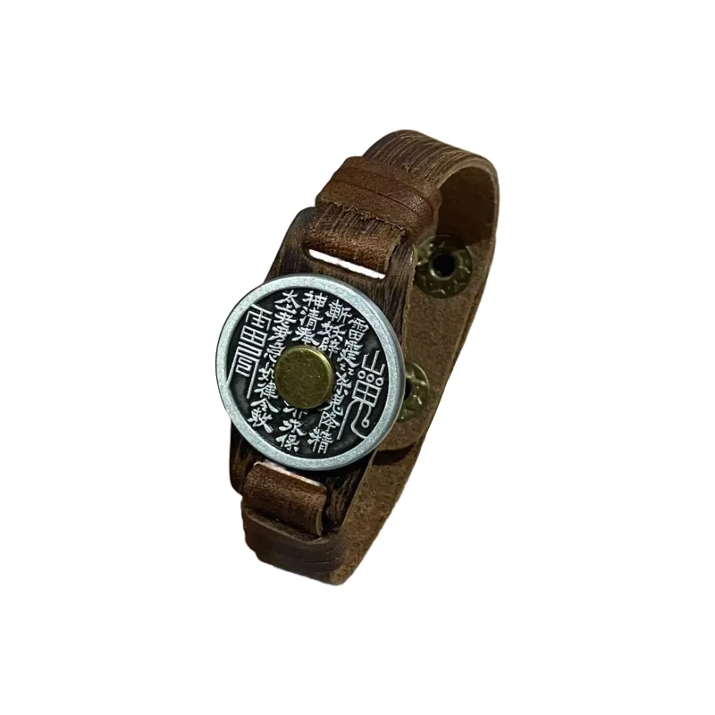 JIBAINANXI Copper Alloy Leather Wristbands Unisex-0