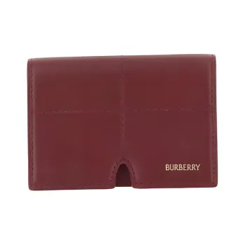Burberry Calfskin Wallet Women's Red