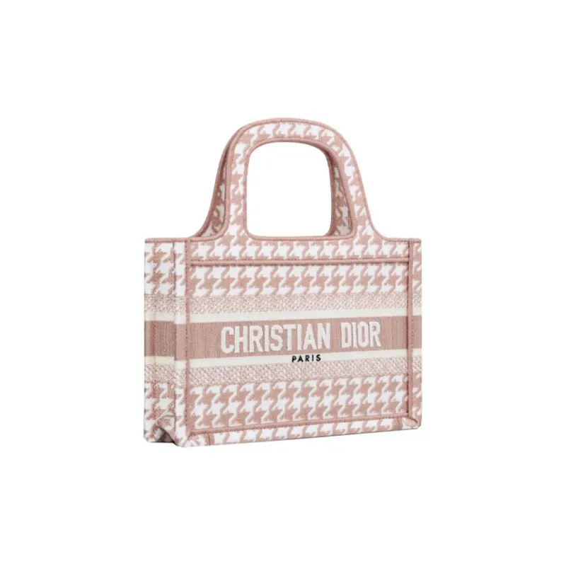 DIOR BookTote Fabric Handbag Tote Mini Women's Pink-1