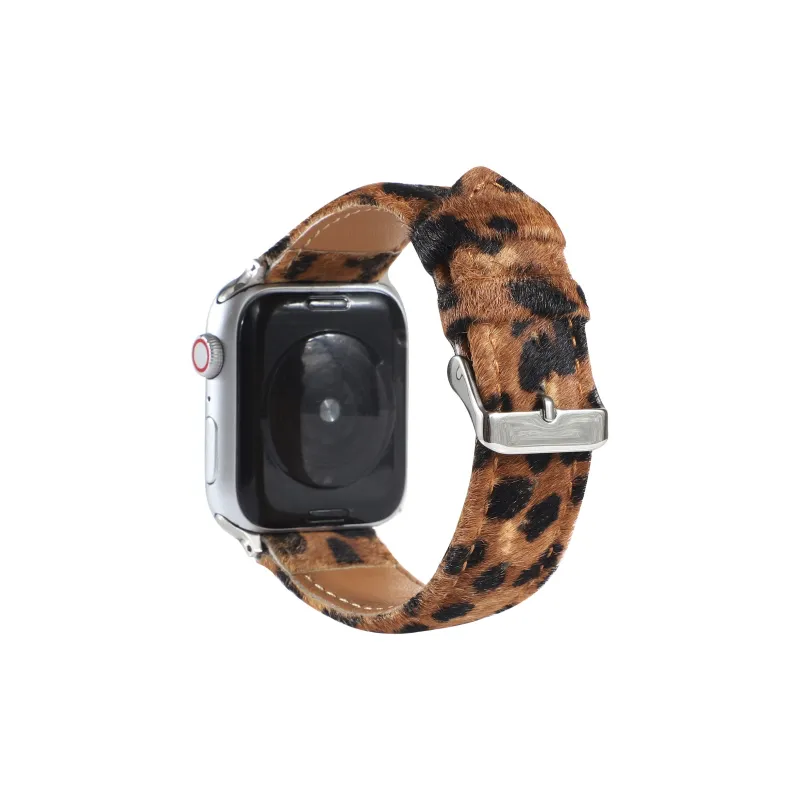 MSSM Apple Compatibility Watch Band 49mm Zebra Print Faux Suede Replacement Leopard Print Wrist Strap Material-1