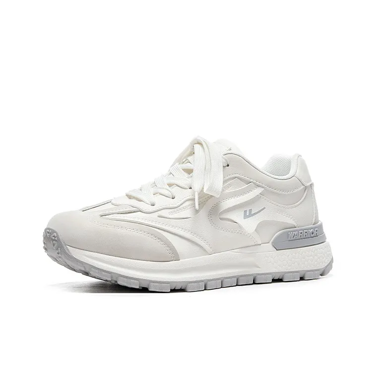 Warrior Ride The Wind And Waves Series Durable Breathable Lightweight Low-Top Casual Shoes Women's White Gray-1
