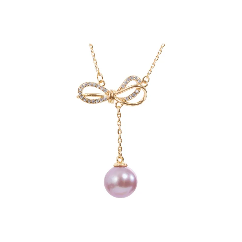 ZHENZHUAOMI Freshwater Pearl Collarbone Chain Necklace Women's-0