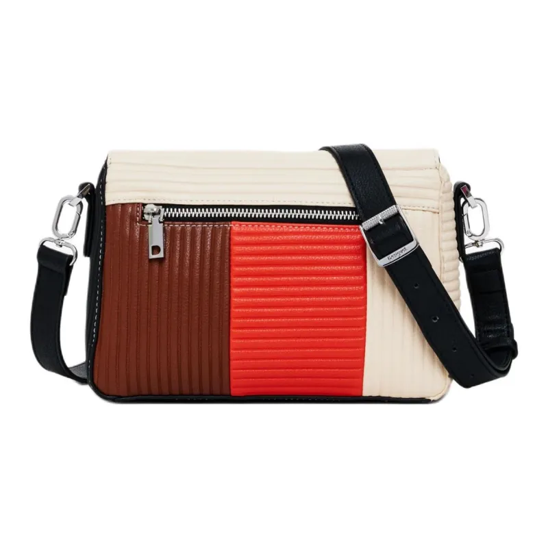 Desigual Recycled Polyester Shoulder Bag, Crossbody Bag, Handbag Regular Women's Beige & Multicolor-2