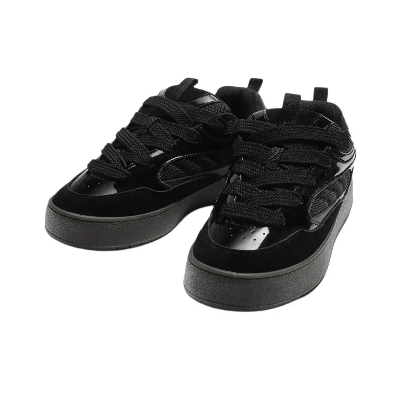 ZARA Low Top Skateboard Shoes Men's Black-2
