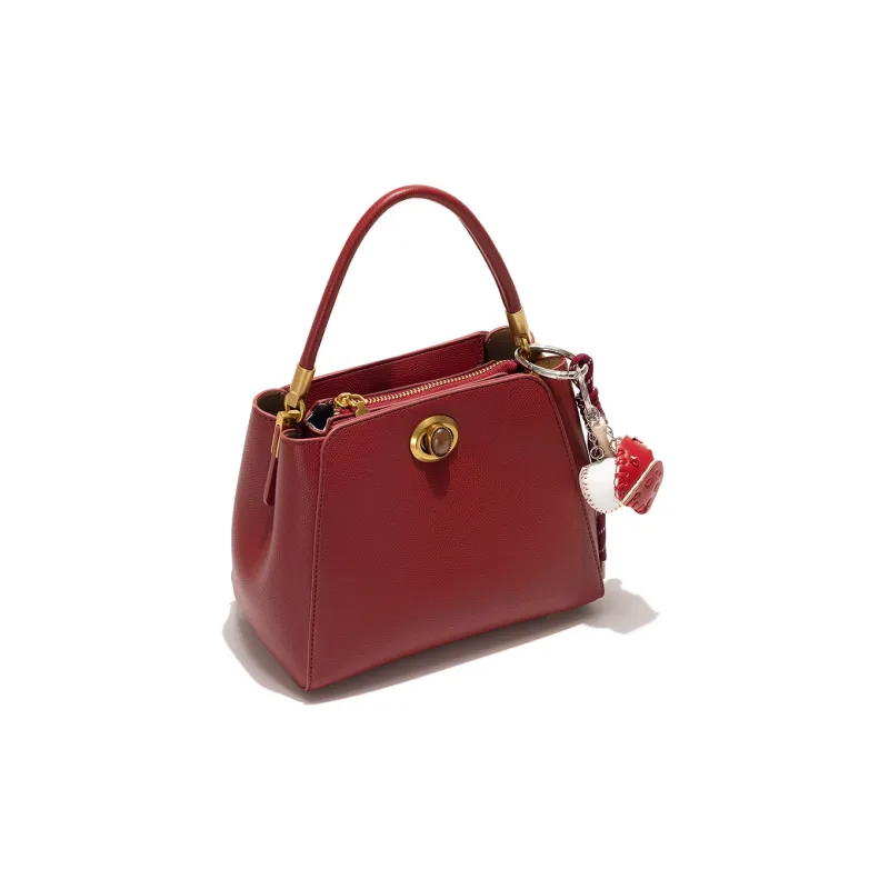 OCTSUI PVC Bucket Bags Shoulder Bag Crossbody Bag Handbag Women's Red-1