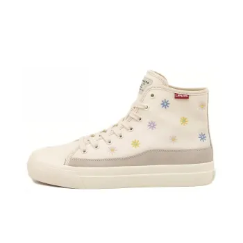 Levi's Slip Resistant Cushioning High Top Skateboard Shoes Women's Beige Gray