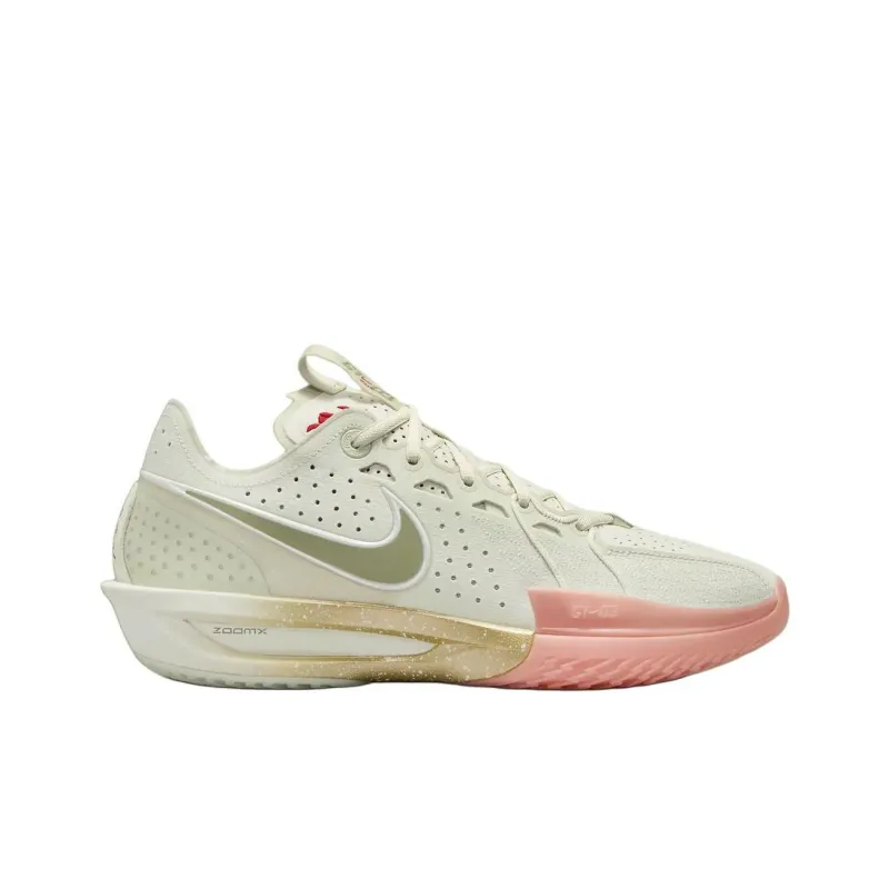 Nike Anti Slip Wear Resistant Low Top Basketball Shoes Men's White Green-1