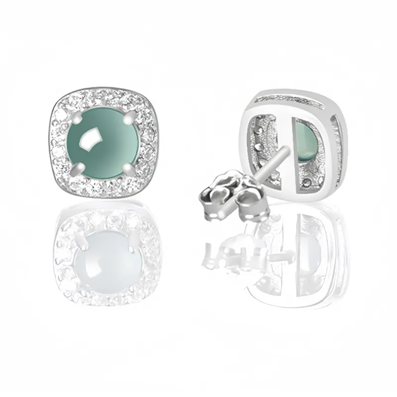 Noritake Glutinous Jade Jadeite Stud Earrings Women's-1