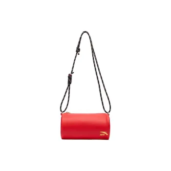 Anta Synthetic Leather Cylinder Bag Crossbody Bag Regular Unisex Rich Red