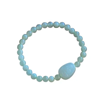 Cuiya Golden Building Hetian Jade Bracelets Pale Greenish White Jade Unisex