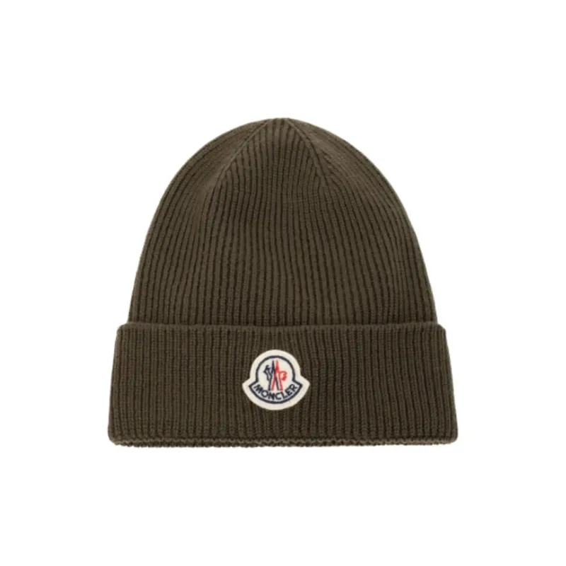 Moncler Logo Patch Ribbed Knit Beanie-0