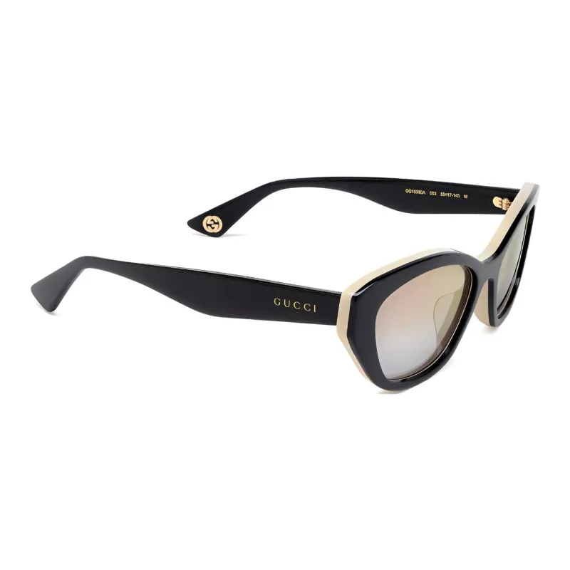 GUCCI Recycled Acetate Irregular Shape Sunglasses Women's Black-1