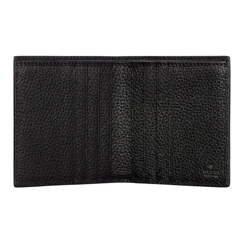 GUCCI Grained Leather Wallet Large Size Men's Black-2