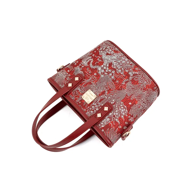 Vigno Synthetic Leather Kelly Bag Wedding Bag Shoulder Bag Crossbody Bag Handbag Regular Women's Red-2