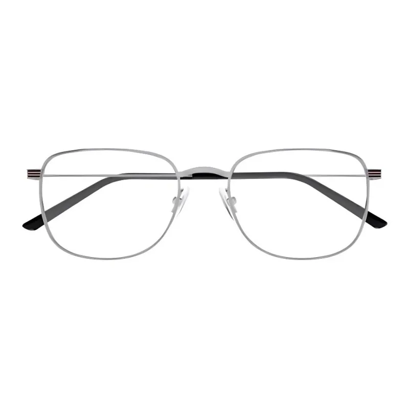 GUCCI Metal Rectangular Eyeglass Frames Men's Silver-1