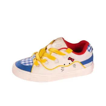 LIANGHUO Warm Cushioning Impact Resistance Low Top Skateboard Shoes Women's White Blue Yellow