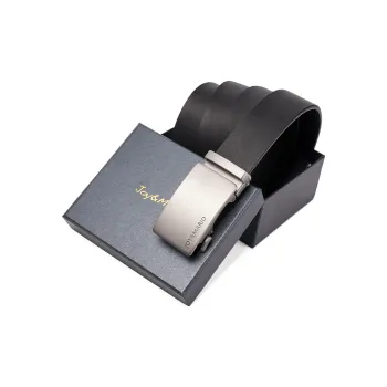 Joy&Mario Cow Split Leather Casual Practical Comfortable Men's Classic Black/Elegant Black Width 3.5CM