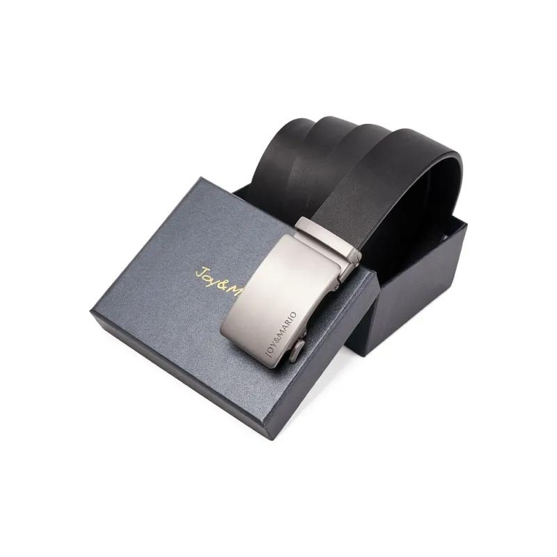 Joy&Mario Cow Split Leather Casual Practical Comfortable Men's Classic Black/Elegant Black Width 3.5CM-3