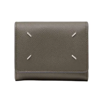Maison Margiela Grain Calfskin Wallet Women's Dark Gray