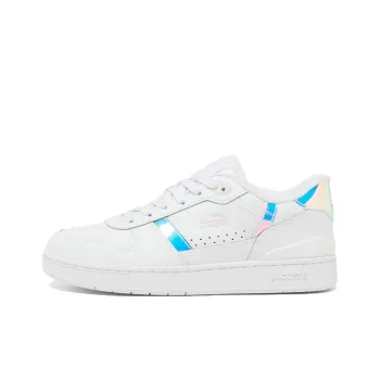 LACOSTE T-Clip Low-Top Skateboard Shoes Women's White Pink Blue