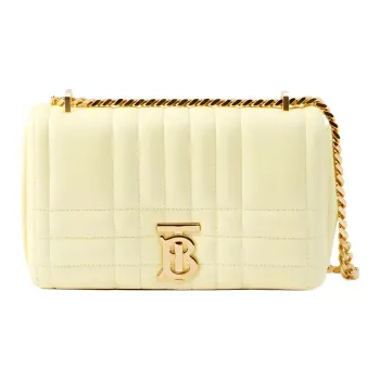 Burberry Lambskin Loena Bag Crossbody Bag Shoulder Bag Small Size Women's Cool Lemon
