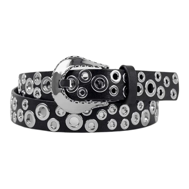 Golden Goose Eyelet Detailed Buckle Belt-0