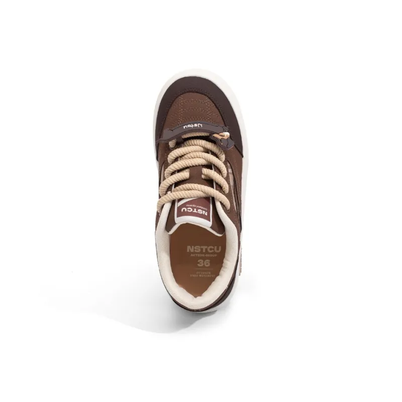 NSTCU Low Top Skateboard Shoes Women's Beige Brown-3