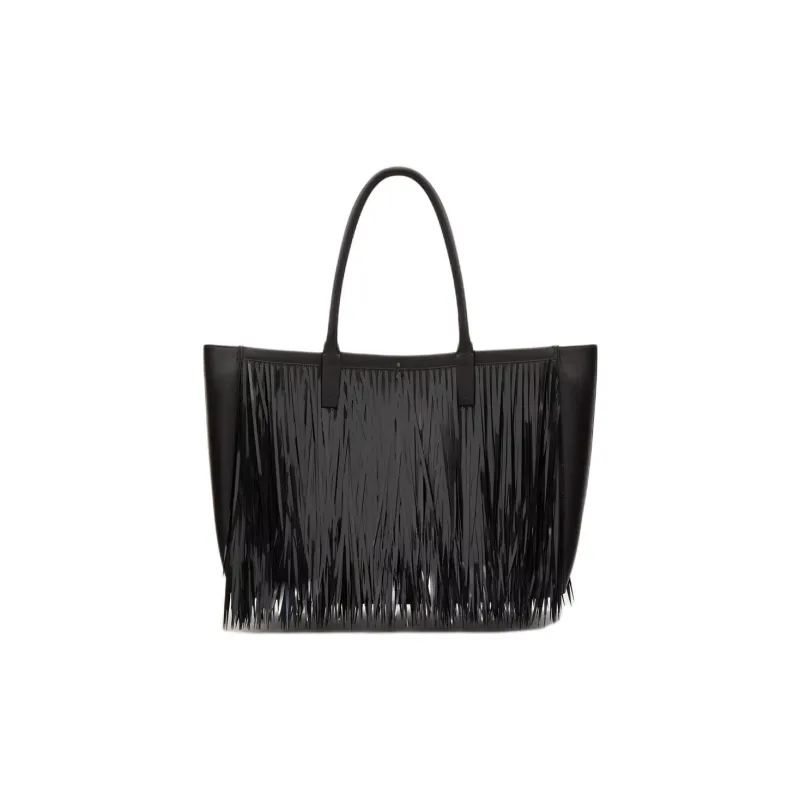 Valentino Vlogo Leather Tote Bag, Shopping Bag, Handbag, Shoulder Bag Medium Size Women's Black-0