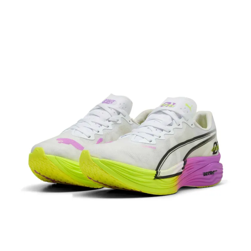 PUMA Deviate NITRO Elite 3 Cushioned Slip Resistant Breathable Low Top Running Shoes Men's White Yellow-2
